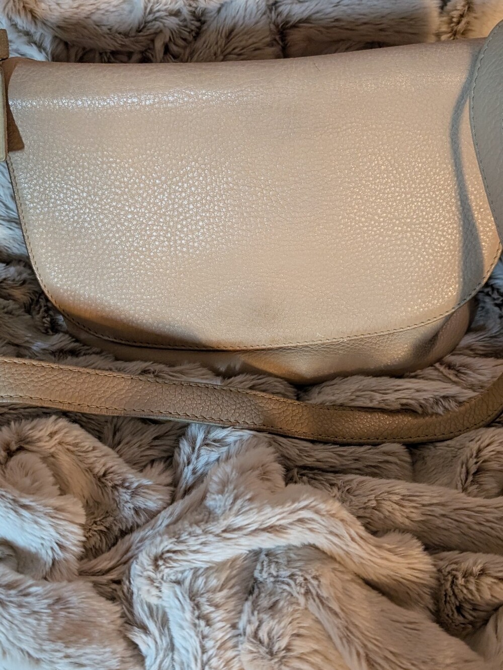 Vintage Coach Bone pebbled leather Sonoma Flap Messenger crossbody 2005 K5M-4903 - Picture 2 of 7